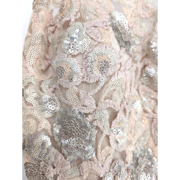 Watters Carly Lace Sequin Bodice Sheer Tulle Skirt Maxi Bridal Formal Event Gown - Picture 7 of 15